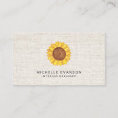 Logo für gelbe Sonnenblumen in Aquarellfarben auf Visitenkarte (Vorderseite)