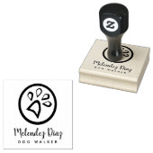 Logo für geometrische Paw Print Modern Dog Walker Gummistempel (Stempel)