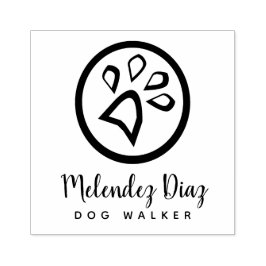 Logo für geometrische Paw Print Modern Dog Walker Gummistempel