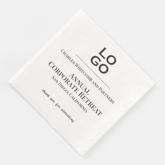 Logo für Geschäftsereignisse oder Firmenveranstalt Serviette (Ecke)