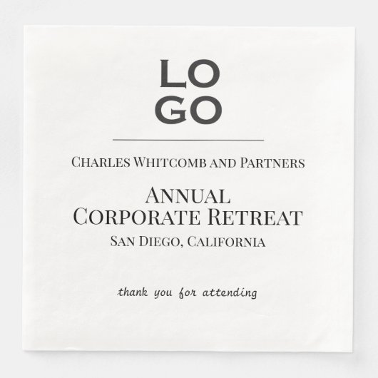 Logo für Geschäftsereignisse oder Firmenveranstalt Serviette (Vorderseite)