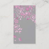 Logo für Geschäftsfrauen Rosa Blütenschrift Visitenkarte (Rückseite)