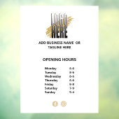 Logo für Geschäftsöffnungszeiten auf Weiß Fensteraufkleber (Blatt 3)