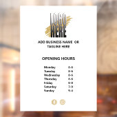 Logo für Geschäftsöffnungszeiten auf Weiß Fensteraufkleber (Blatt 2)