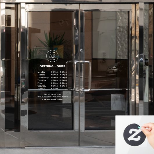 Logo für Geschäftszeiten im Geschäft Fensteraufkleber (Büro Tür)