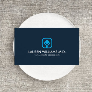 Logo für Gesundheit und Wellness auf blau Visitenkarte