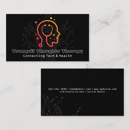 Logo für Gesundheitsbewusstsein | Computertechnik Visitenkarte (Vorne/Hinten)