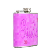Logo für Giulia auf Rosa, Flachmann (Rechts)