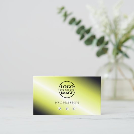 Logo für glänzende, gelbe, glänzende Diamanten Visitenkarte (Stehend Vorderseite)