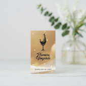 Logo für Glas aus Weinglas | Gold Bokeh Hintergrun Visitenkarte (Stehend Vorderseite)