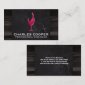 Logo für Glas aus Weinglas | Marmor und Holz Visitenkarte (Vorne/Hinten)