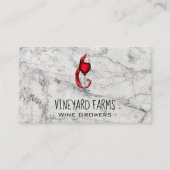 Logo für Glas aus Weinglas | Marmor Visitenkarte (Vorderseite)