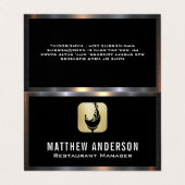 Logo für Glas aus Weinglas | Metallgrenze Visitenkarten (Außenseite Aufgefaltet)