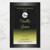 Logo für Glitzer-Etiketten für schwarz-gelbe Produ Lebensmitteletikett (Einzelnes Label)