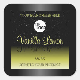 Logo für Glitzer-Etiketten für schwarz-gelbe Produ Quadratischer Aufkleber