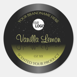 Logo für Glitzer-Etiketten für schwarz-gelbe Produ Runder Aufkleber