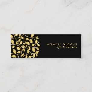 Logo für Gold-Blätter   Black wellness Wellness- Mini Visitenkarte