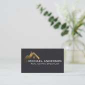 Logo für Gold-Eigenschaft | Leather Business Card Visitenkarte (Stehend Vorderseite)