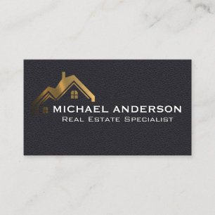 Logo für Gold-Eigenschaft Leather Business Card Visitenkarte