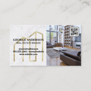 Logo für Gold-Eigenschaft Wohnzimmer QR Strich Visitenkarte