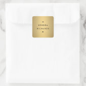Logo für Goldname Quadratischer Aufkleber (Tasche)