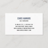 Logo für Golf-Ball | Golf Pro oder Instructor Visitenkarte (Rückseite)