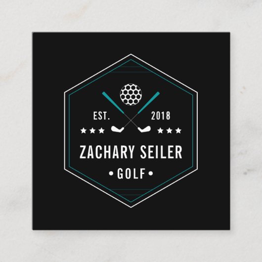 Logo für Golfklubs | Golf Pro oder Instructor Quadratische Visitenkarte (Vorderseite)