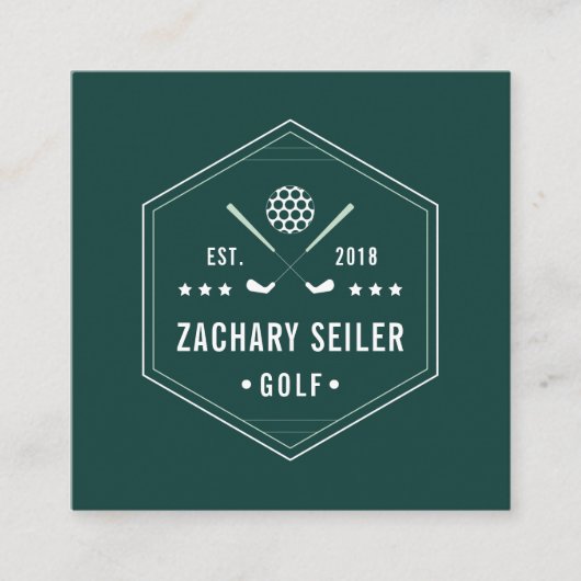 Logo für Golfklubs | Golf Pro oder Instructor Quadratische Visitenkarte (Vorderseite)