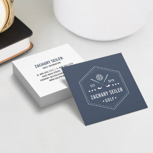 Logo für Golfklubs Golf Pro oder Instructor Quadratische Visitenkarte