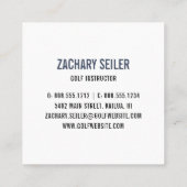 Logo für Golfklubs | Golf Pro oder Instructor Quadratische Visitenkarte (Rückseite)
