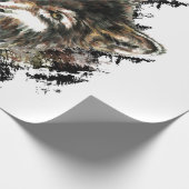 Logo für graue Wölfe in Aquarellfarbe Tierwölfe Geschenkpapier (Ecke)