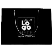 Logo für große schwarze Papiertüte hinzufügen Große Geschenktüte (Rückseite)