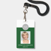 Logo für grüne Mitarbeiter Foto Unternehmensarbeit Ausweis (Vorderseite mit Lanyard)
