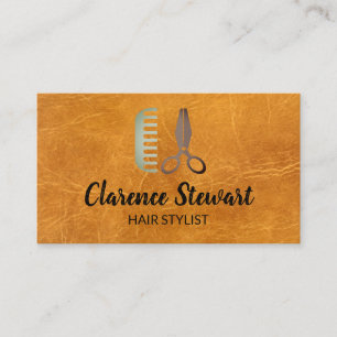 Logo für Haarstühle   Leder Visitenkarte