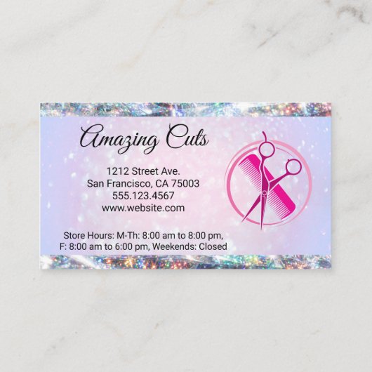 Logo für Haarstühle | Sparkle Bokeh Treuekarte (Rückseite)