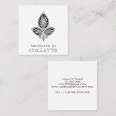 Logo für handgefertigte Blume Quadratische Visitenkarte (Vorne/Hinten)