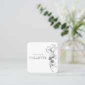 Logo für handgefertigte Blume Quadratische Visitenkarte (Stehend Vorderseite)