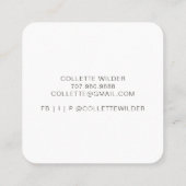 Logo für handgefertigte Blume Quadratische Visitenkarte (Rückseite)