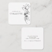 Logo für handgefertigte Blume Quadratische Visitenkarte (Vorne/Hinten)