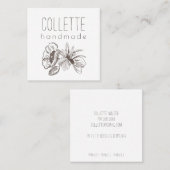 Logo für handgefertigte Blume Quadratische Visitenkarte (Vorne/Hinten)