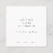 Logo für handgefertigte Blume Quadratische Visitenkarte (Rückseite)