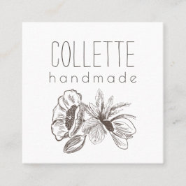 Logo für handgefertigte Blume Quadratische Visitenkarte