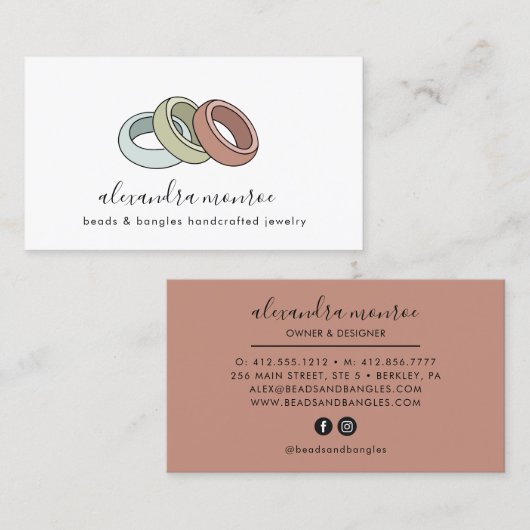 Logo für handgefertigte Ringe | Schmuckdesigner Visitenkarte (Vorne/Hinten)