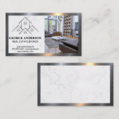 Logo für Häuser | Zuhause Interior Business Card Visitenkarte (Vorne/Hinten)