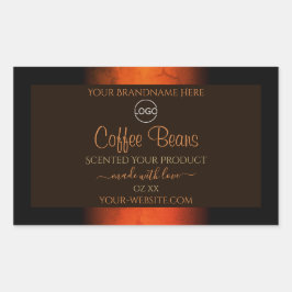 Logo für hellbraune Marmormarken Rechteckiger Aufkleber