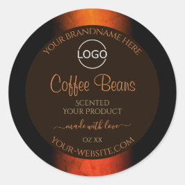 Logo für hellbraune Marmormarken Runder Aufkleber