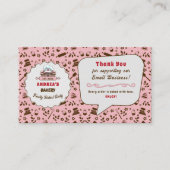 Logo für hellrosa Bäckerei Danke für Ihr Business Begleitkarte (Vorderseite)