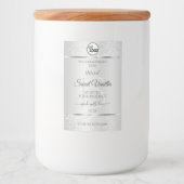 Logo für hellsilberne Glitzer-Produktzeichen Monog Lebensmitteletikett (Vorderseite)