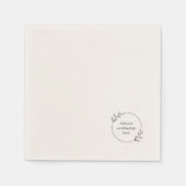 Logo für Hochzeiten, individueller Cocktail Napkin Serviette (Vorderseite)