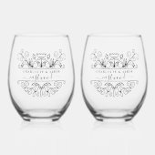 Logo für Hochzeitscoupons Weinglas Ohne Stiel (Vorderseite)